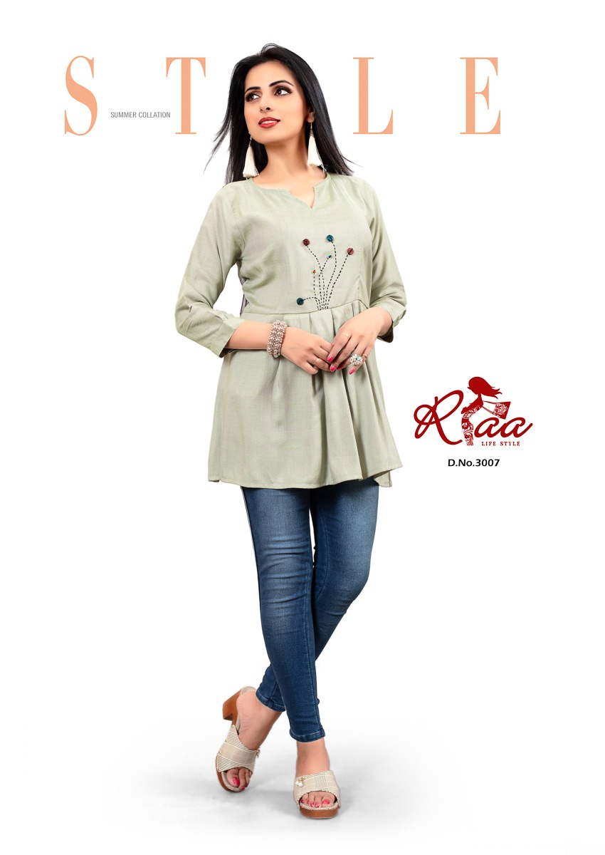 Snap Style By Riaa Liestyle 3001 To 3007 Series Indian Traditional Wear Collection Beautiful Stylish Fancy Colorful Party Wear & Occasional Wear Heavy Two Tone Slub Kurtis At Wholesale Price