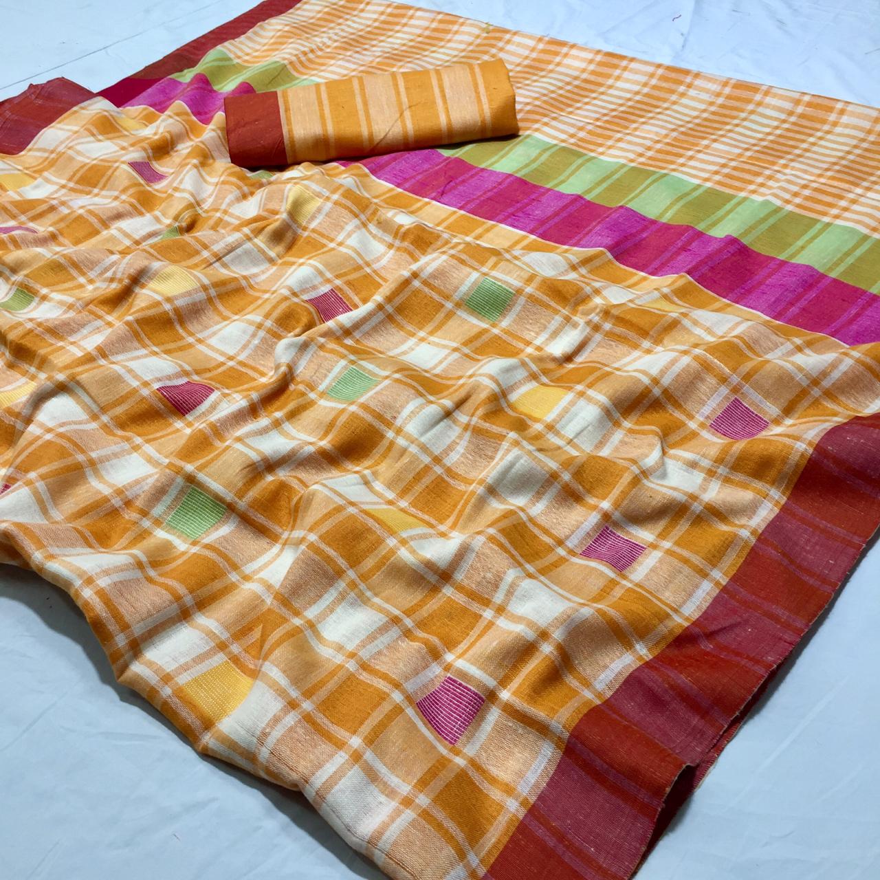 Sneha Silk By Fashid Wholesale A Indian Traditional Wear Collection Beautiful Stylish Fancy Colorful Party Wear & Occasional Wear Linen Silk Sarees At Wholesale Price