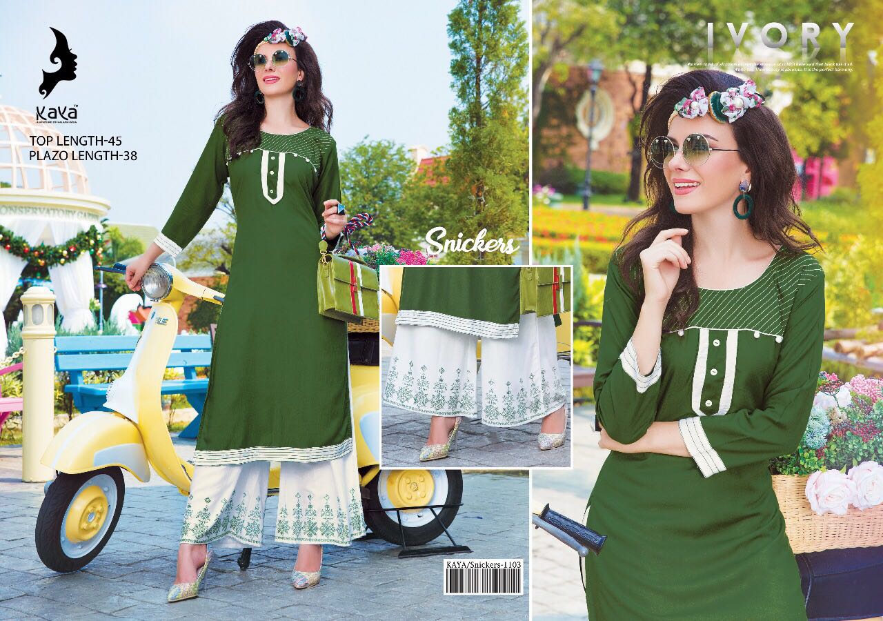 Snickers By Kaya 1101 To 1108 Series Stylish Colorful Fancy Beautiful Casual Wear & Ethnic Wear Rayon Embroidered Kurtis At Wholesale Price