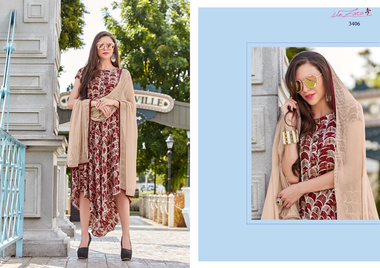 Snow Kist By Sin Zara 3001 To 3006 Series Beautiful Colorful Stylish Fancy Casual Wear & Ethnic Wear & Ready To Wear Pashmina Kurtis With Dupatta At Wholesale Price