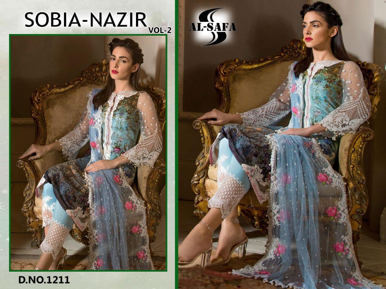 Sobia Nazir Vol-2 By Al-safa 1211 To 1214 Series Beautiful Pakistani Suits Colorful Stylish Fancy Casual Wear & Ethnic Wear Pure Cotton Digital Printed And Embroidered Dresses At Wholesale Price