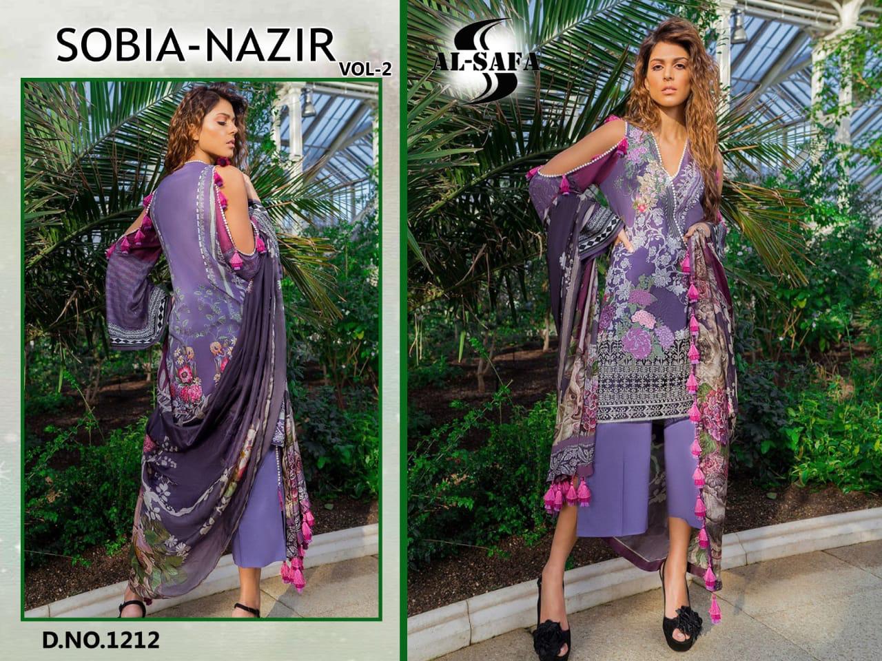 Sobia Nazir Vol-2 By Al-safa 1211 To 1214 Series Beautiful Pakistani Suits Colorful Stylish Fancy Casual Wear & Ethnic Wear Pure Cotton Digital Printed And Embroidered Dresses At Wholesale Price