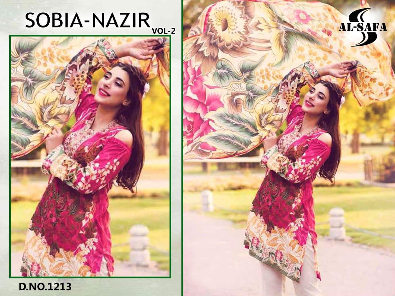Sobia Nazir Vol-2 By Al-safa 1211 To 1214 Series Beautiful Pakistani Suits Colorful Stylish Fancy Casual Wear & Ethnic Wear Pure Cotton Digital Printed And Embroidered Dresses At Wholesale Price