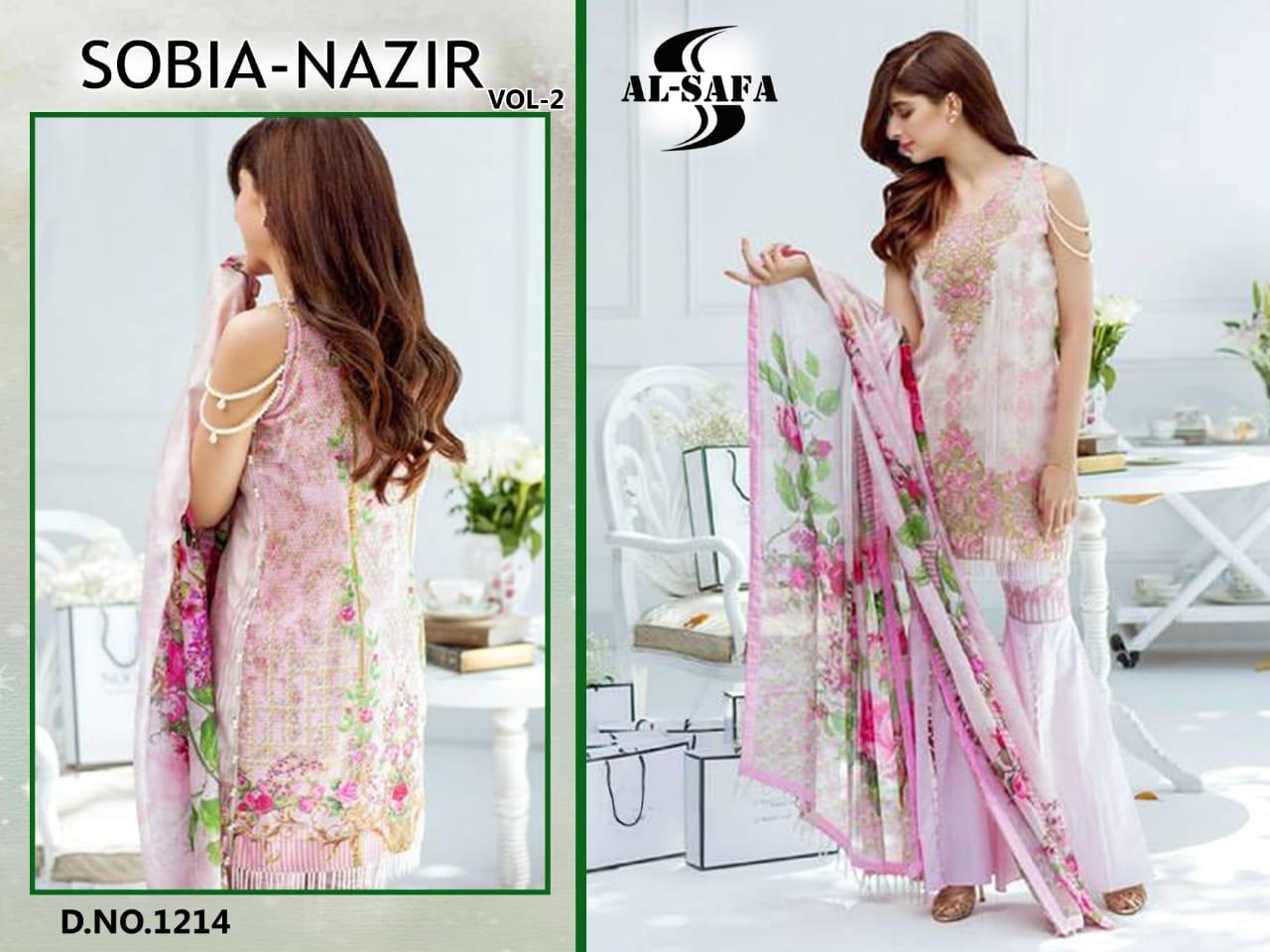 Sobia Nazir Vol-2 By Al-safa 1211 To 1214 Series Beautiful Pakistani Suits Colorful Stylish Fancy Casual Wear & Ethnic Wear Pure Cotton Digital Printed And Embroidered Dresses At Wholesale Price