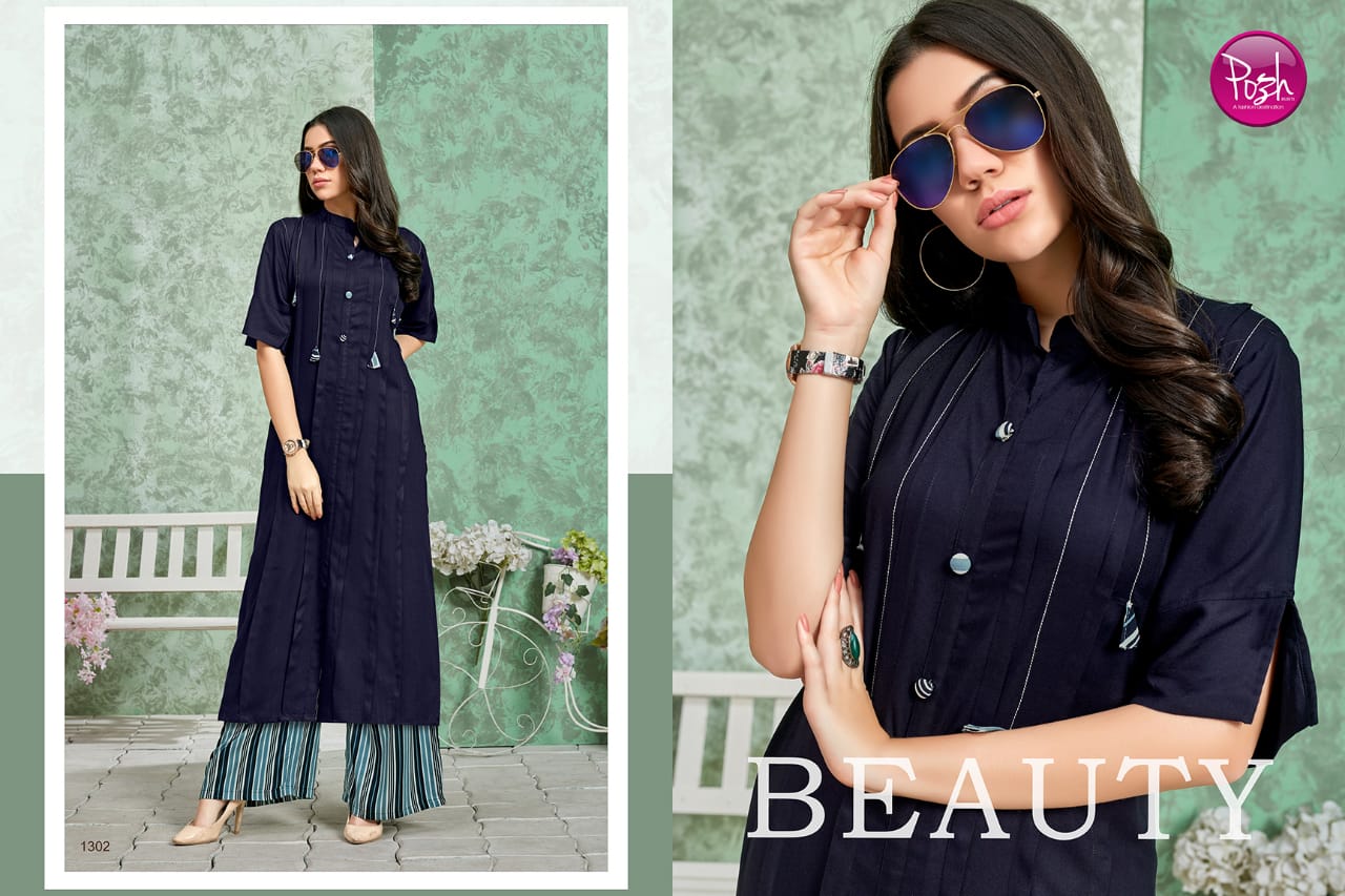 Sofiya By Posh 1301 To 1306 Series Beautiful Stylish Colorful Fancy Party Wear & Ethnic Wear & Ready To Wear Heavy Rayon Printed Kurtis At Wholesale Price