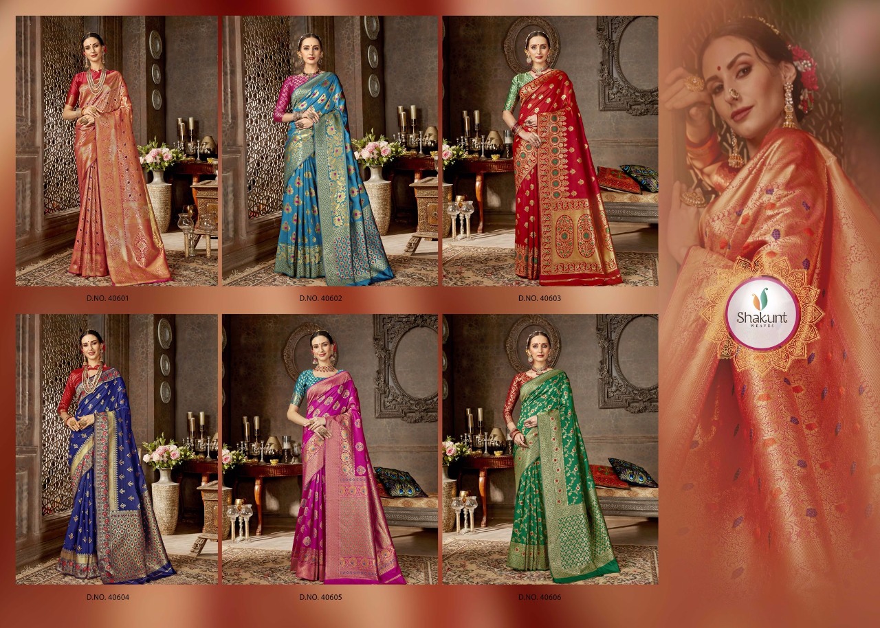 Sohini By Shakunt 40601 To 40606 Series Indian Traditional Wear Collection Beautiful Stylish Fancy Colorful Party Wear & Occasional Wear Art Silk Embroidered Sarees At Wholesale Price