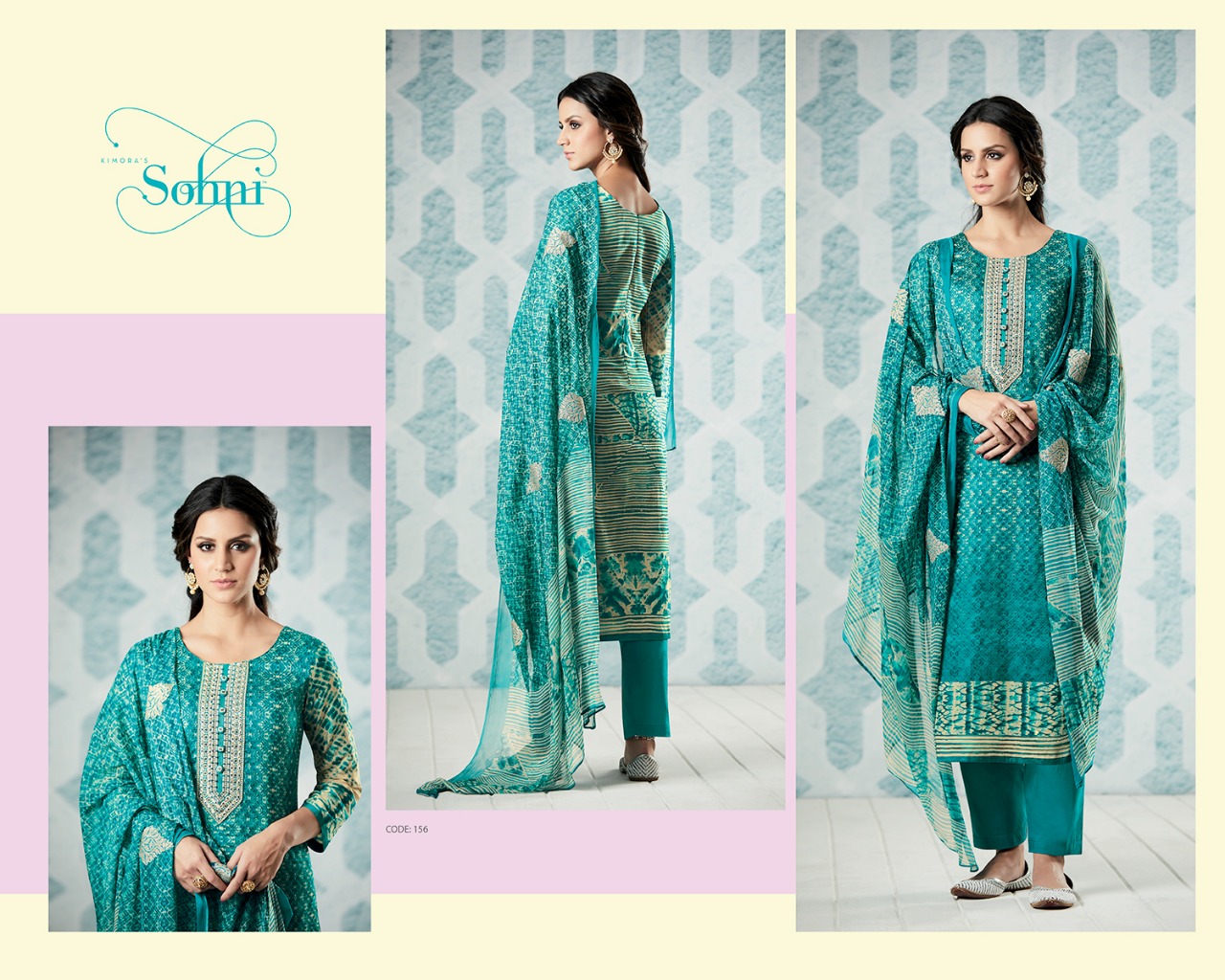 Sohni Vol-8 By Kimora Fashion 156 To 164 Series Beautiful Stylish Designer Occasional Wear Casual Wear Pure Cotton Satin Printed & Embroidered Dresses At Wholesale Price