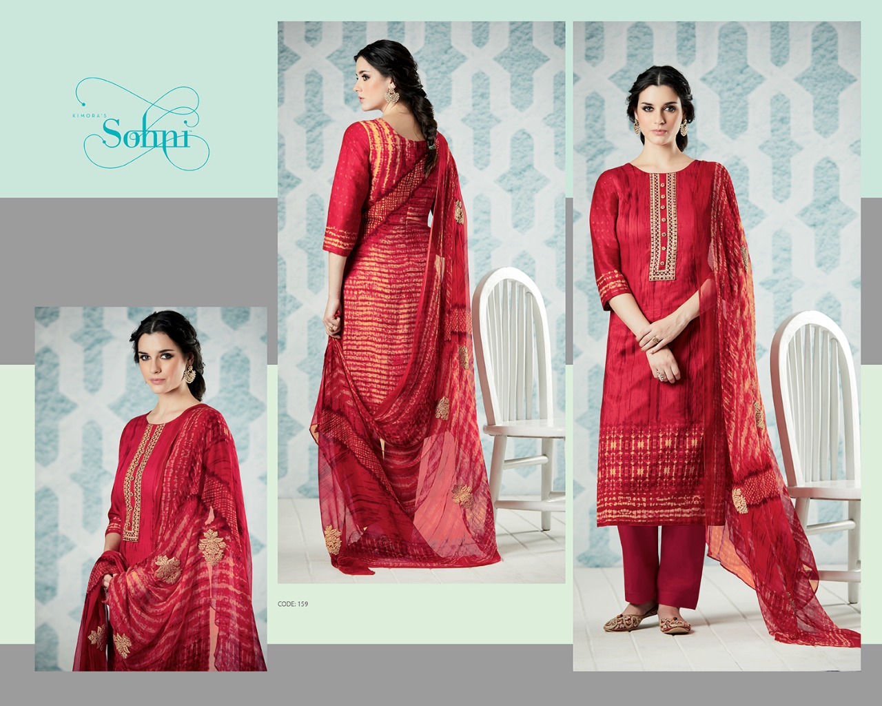 Sohni Vol-8 By Kimora Fashion 156 To 164 Series Beautiful Stylish Designer Occasional Wear Casual Wear Pure Cotton Satin Printed & Embroidered Dresses At Wholesale Price