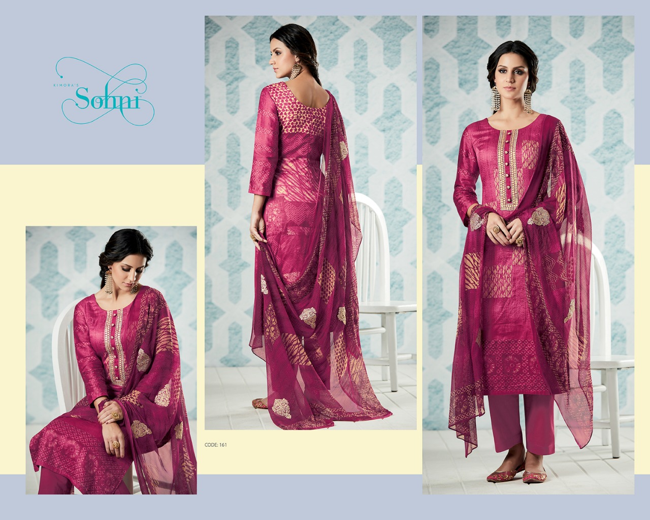Sohni Vol-8 By Kimora Fashion 156 To 164 Series Beautiful Stylish Designer Occasional Wear Casual Wear Pure Cotton Satin Printed & Embroidered Dresses At Wholesale Price