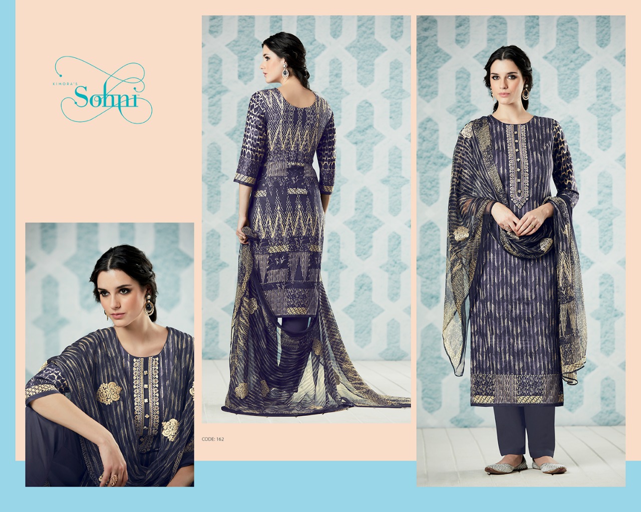 Sohni Vol-8 By Kimora Fashion 156 To 164 Series Beautiful Stylish Designer Occasional Wear Casual Wear Pure Cotton Satin Printed & Embroidered Dresses At Wholesale Price