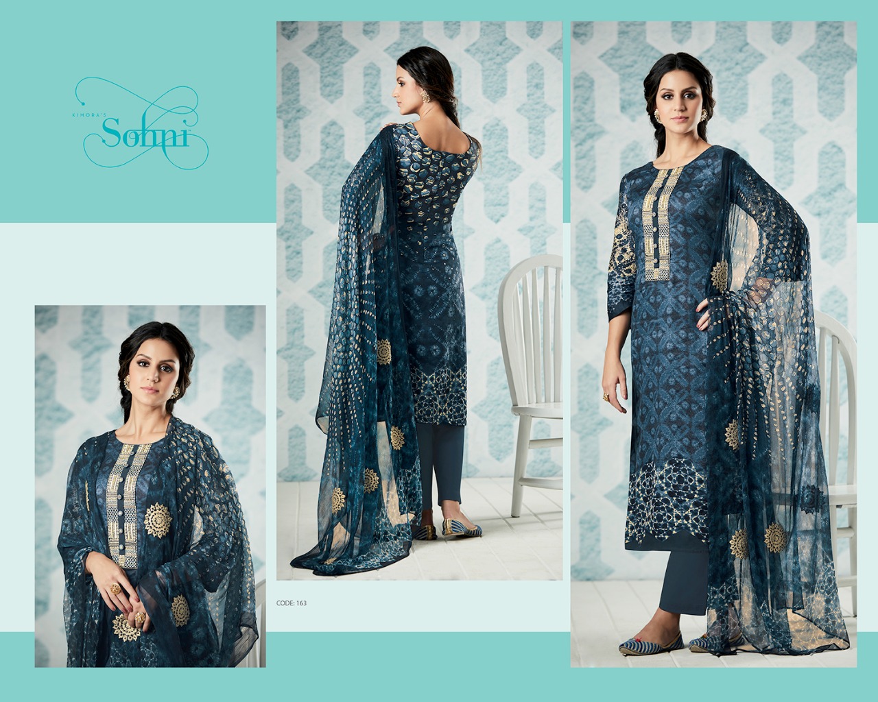 Sohni Vol-8 By Kimora Fashion 156 To 164 Series Beautiful Stylish Designer Occasional Wear Casual Wear Pure Cotton Satin Printed & Embroidered Dresses At Wholesale Price