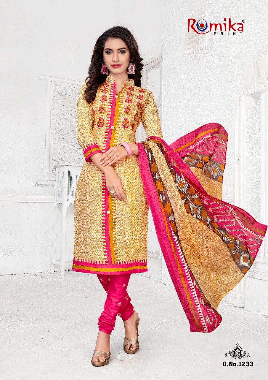 Somya Vol-14 By Romika Prints 1233 To 1244 Series Beautiful Suits Stylish Fancy Colorful Party Wear & Ethnic Wear Cotton Printed Dresses At Wholesale Price