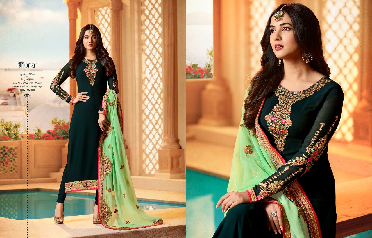 Sonal Chauhan By Fiona 21951 To 21956 Series Designer Wedding Wear Collection Beautiful Stylish Fancy Party Wear & Occasional Wear Faux Georgette Dresses At Wholesale Price