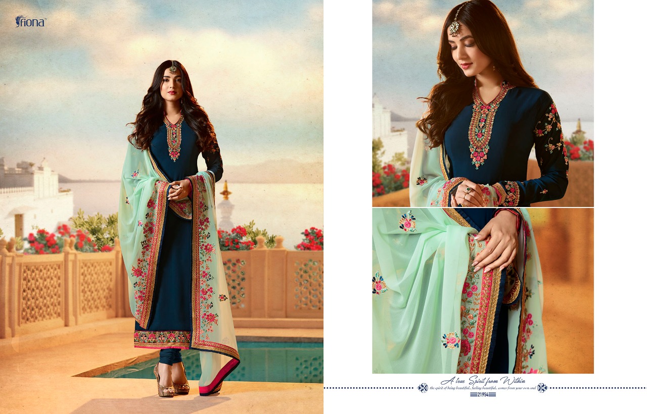 Sonal Chauhan By Fiona 21951 To 21956 Series Designer Wedding Wear Collection Beautiful Stylish Fancy Party Wear & Occasional Wear Faux Georgette Dresses At Wholesale Price