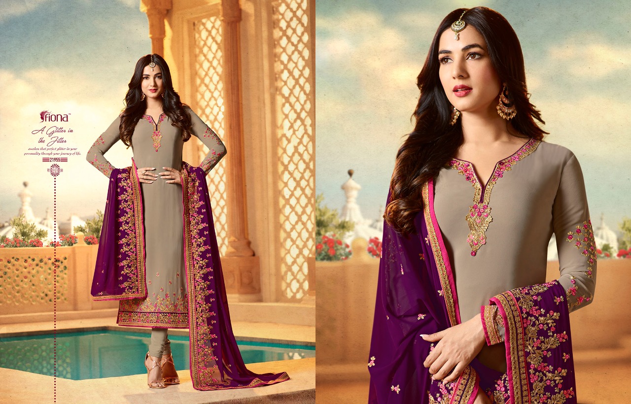 Sonal Chauhan By Fiona 21951 To 21956 Series Designer Wedding Wear Collection Beautiful Stylish Fancy Party Wear & Occasional Wear Faux Georgette Dresses At Wholesale Price