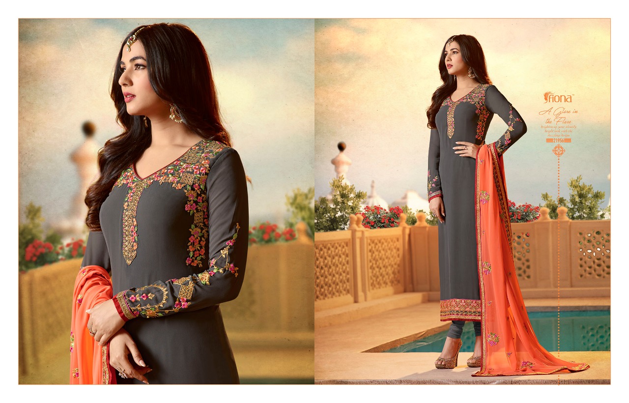 Sonal Chauhan By Fiona 21951 To 21956 Series Designer Wedding Wear Collection Beautiful Stylish Fancy Party Wear & Occasional Wear Faux Georgette Dresses At Wholesale Price