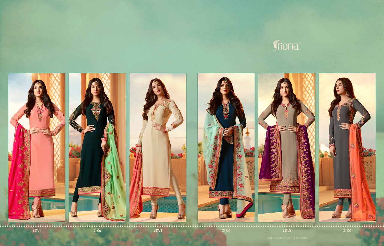 Sonal Chauhan By Fiona 21951 To 21956 Series Designer Wedding Wear Collection Beautiful Stylish Fancy Party Wear & Occasional Wear Faux Georgette Dresses At Wholesale Price