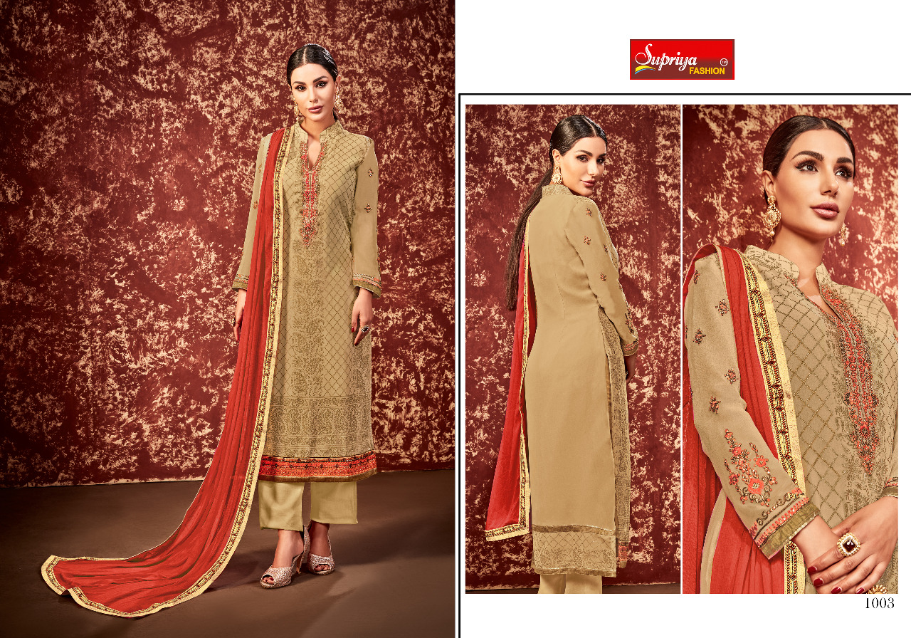 Soneri By Supriya Fashion 1001 To 1008 Series Beautiful Stylish Colorful Fancy Party Wear & Ethnic Wear Georgette Embroidered Dresses At Wholesale Price
