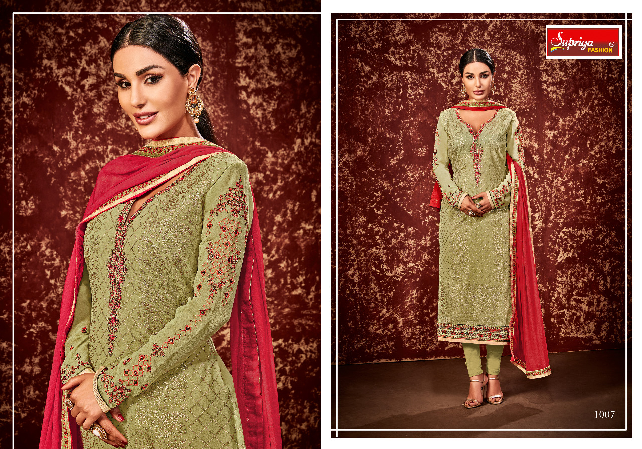 Soneri By Supriya Fashion 1001 To 1008 Series Beautiful Stylish Colorful Fancy Party Wear & Ethnic Wear Georgette Embroidered Dresses At Wholesale Price