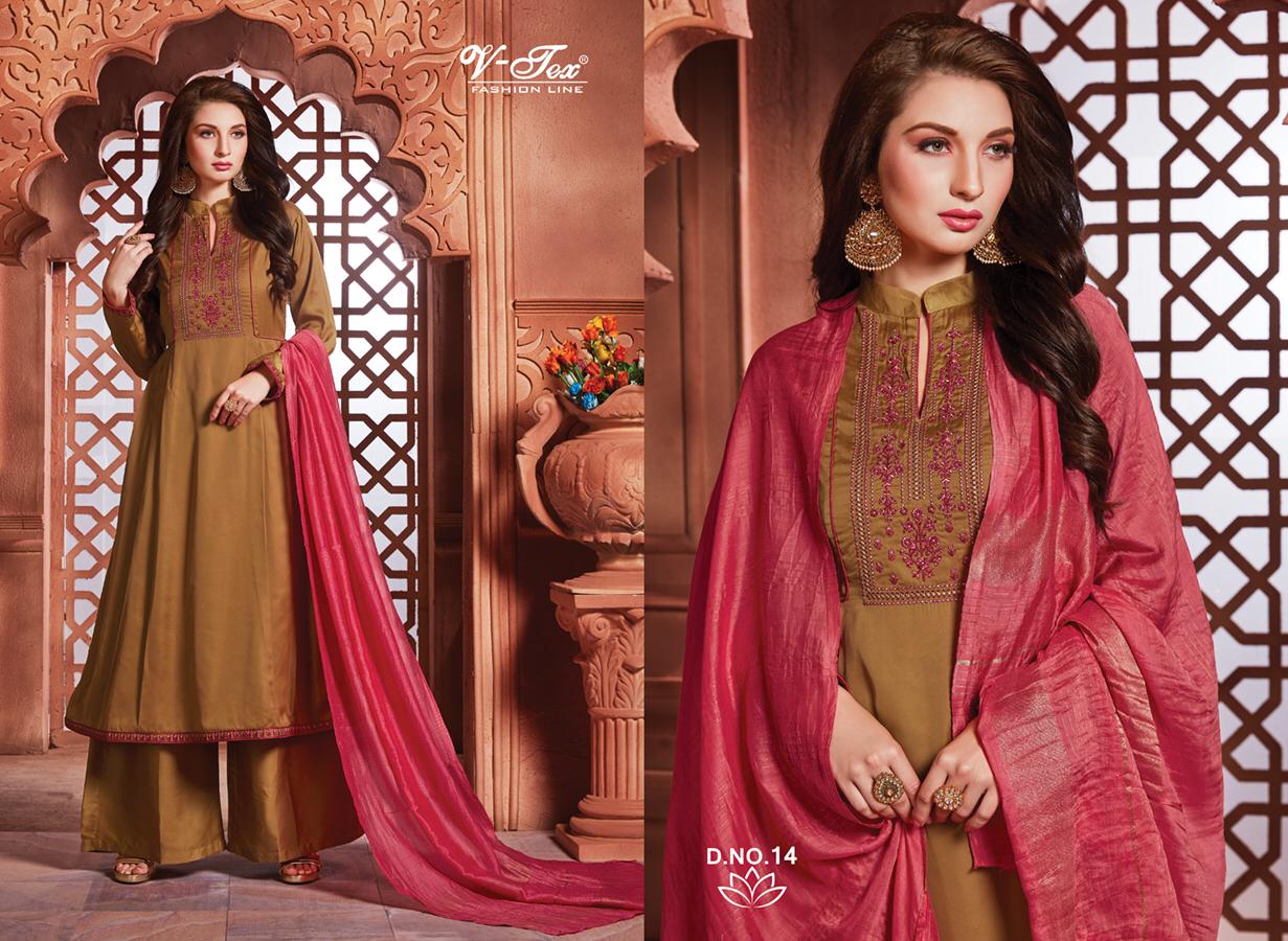 Song By V-tex 9 To 15 Series Beautiful Suits Colorful Stylish Fancy Casual Wear & Ethnic Wear Modal Satin With Embroidery Dresses At Wholesale Price