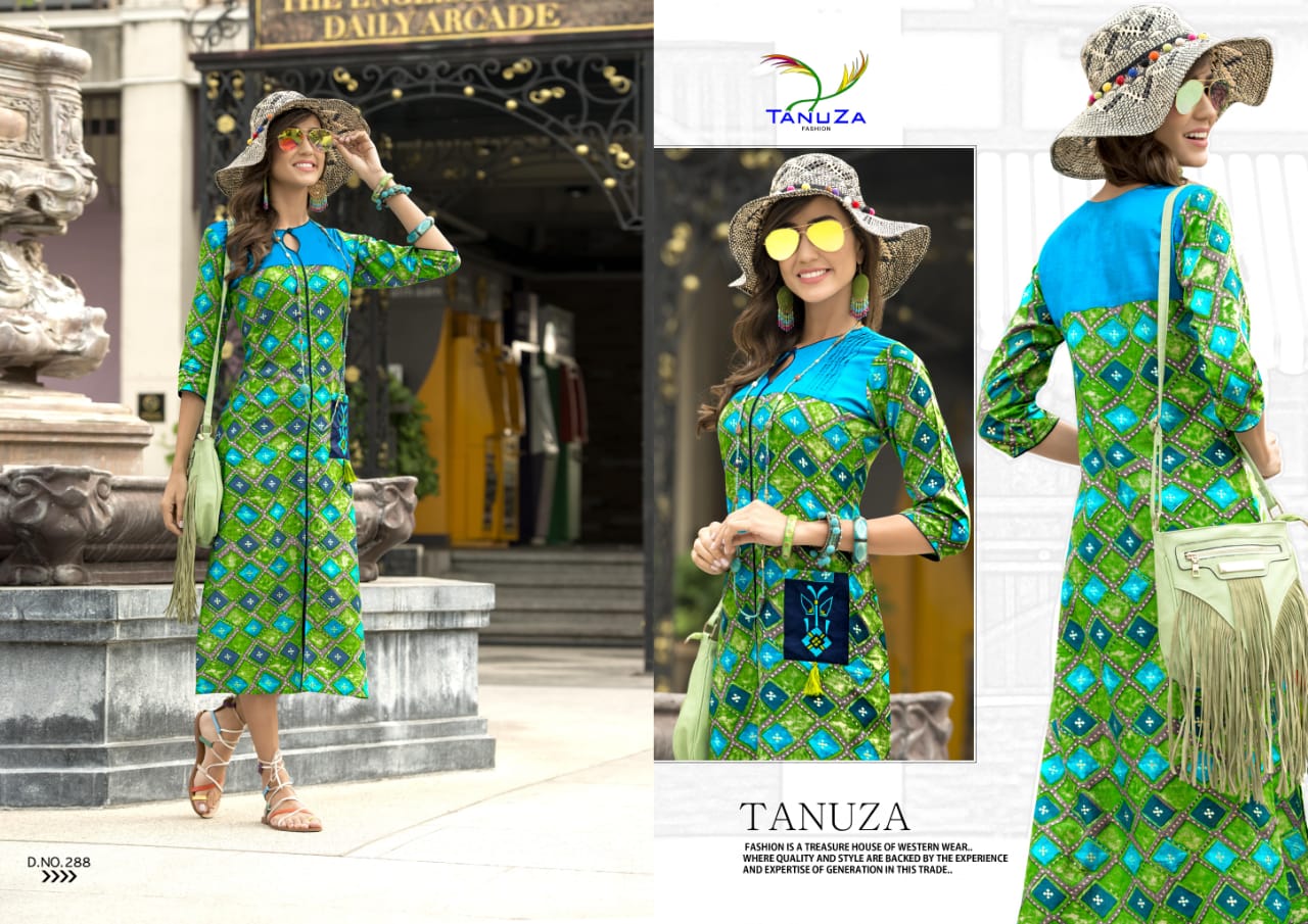 Sonika By Tanuza Fashion 287 To 297 Series Beautiful Stylish Fancy Colorful Casual Wear & Ethnic Wear & Ready To Wear Rayon Kurtis At Wholesale Price
