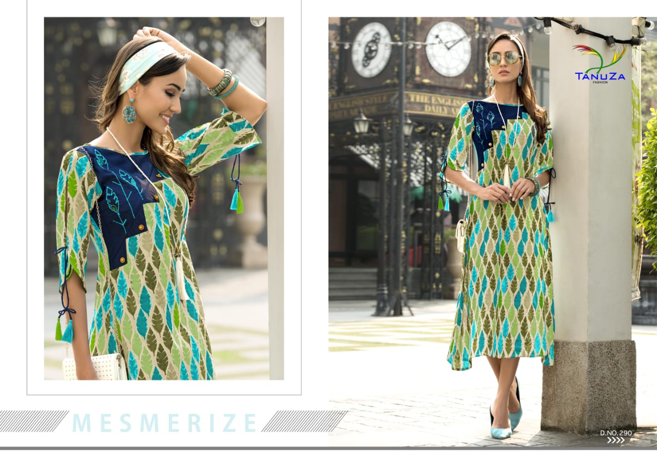 Sonika By Tanuza Fashion 287 To 297 Series Beautiful Stylish Fancy Colorful Casual Wear & Ethnic Wear & Ready To Wear Rayon Kurtis At Wholesale Price
