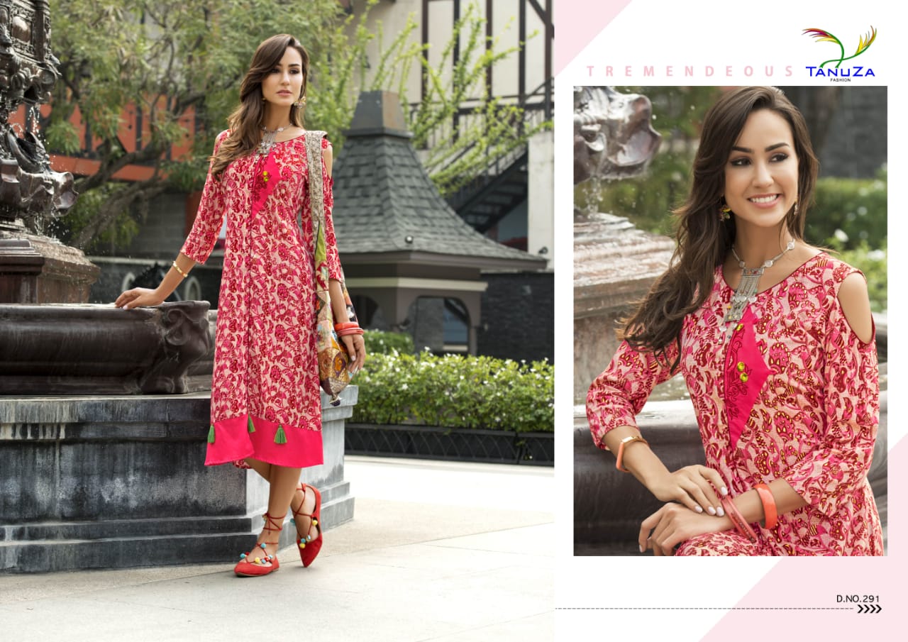 Sonika By Tanuza Fashion 287 To 297 Series Beautiful Stylish Fancy Colorful Casual Wear & Ethnic Wear & Ready To Wear Rayon Kurtis At Wholesale Price