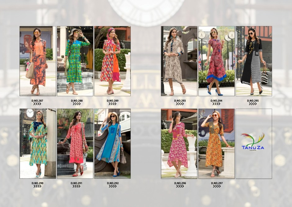 Sonika By Tanuza Fashion 287 To 297 Series Beautiful Stylish Fancy Colorful Casual Wear & Ethnic Wear & Ready To Wear Rayon Kurtis At Wholesale Price