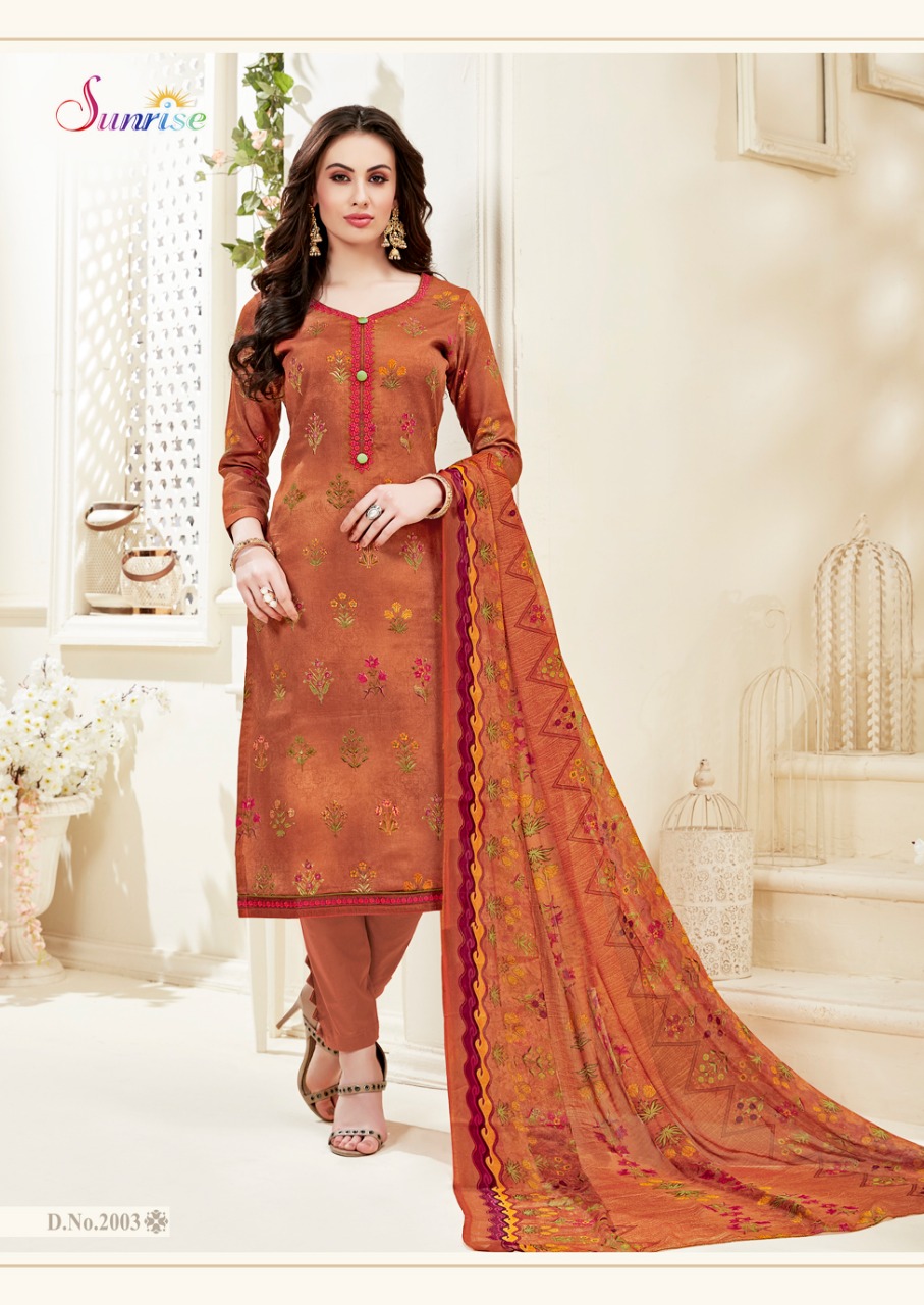 Sonu Ki Sweety Vol-2 By Sunrise Creation 2001 To 2012 Indian Traditional Wear Collection Beautiful Stylish Fancy Colorful Party Wear & Occasional Wear Glace Cotton Printed Dress At Wholesale Price