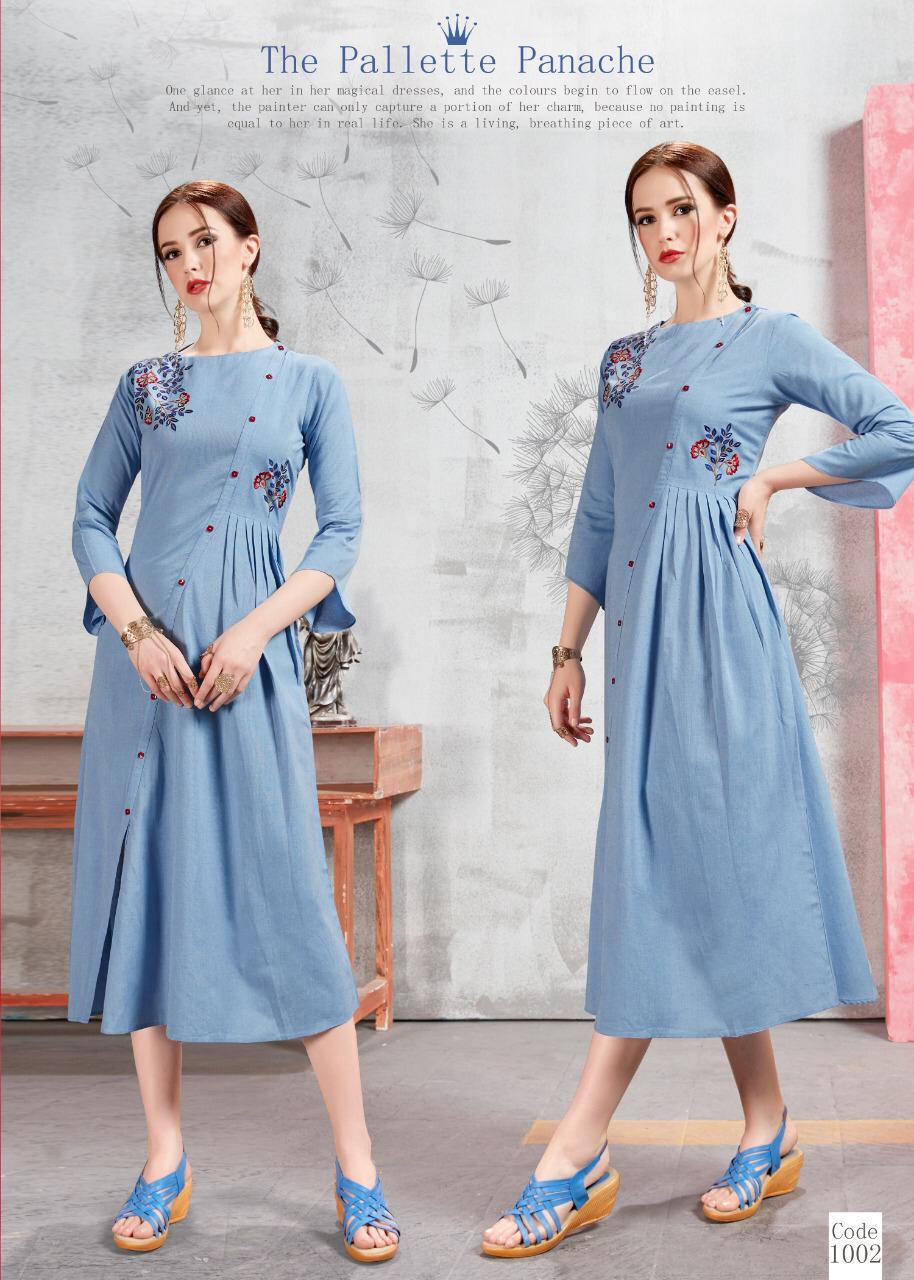 Sparsh Vol-2 By Aayush Fashion 1001 To 1006 Series Stylish Fancy Beautiful Colorful Casual Wear & Ethnic Wear Cotton Embroidery Kurtis At Wholesale Price