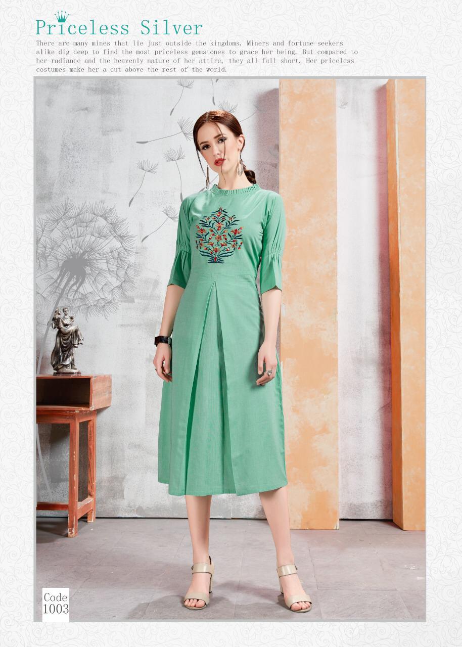 Sparsh Vol-2 By Aayush Fashion 1001 To 1006 Series Stylish Fancy Beautiful Colorful Casual Wear & Ethnic Wear Cotton Embroidery Kurtis At Wholesale Price