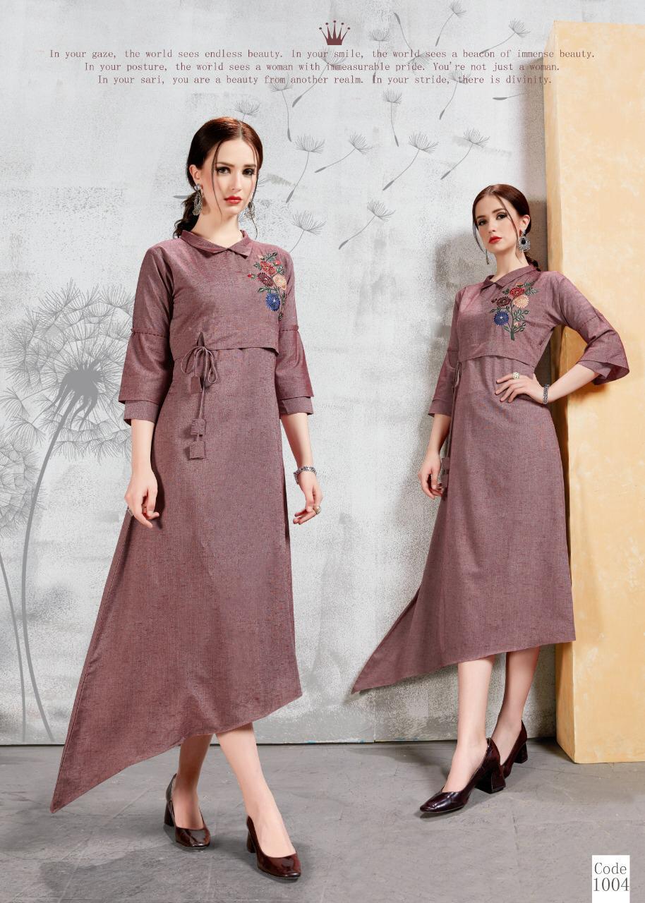 Sparsh Vol-2 By Aayush Fashion 1001 To 1006 Series Stylish Fancy Beautiful Colorful Casual Wear & Ethnic Wear Cotton Embroidery Kurtis At Wholesale Price