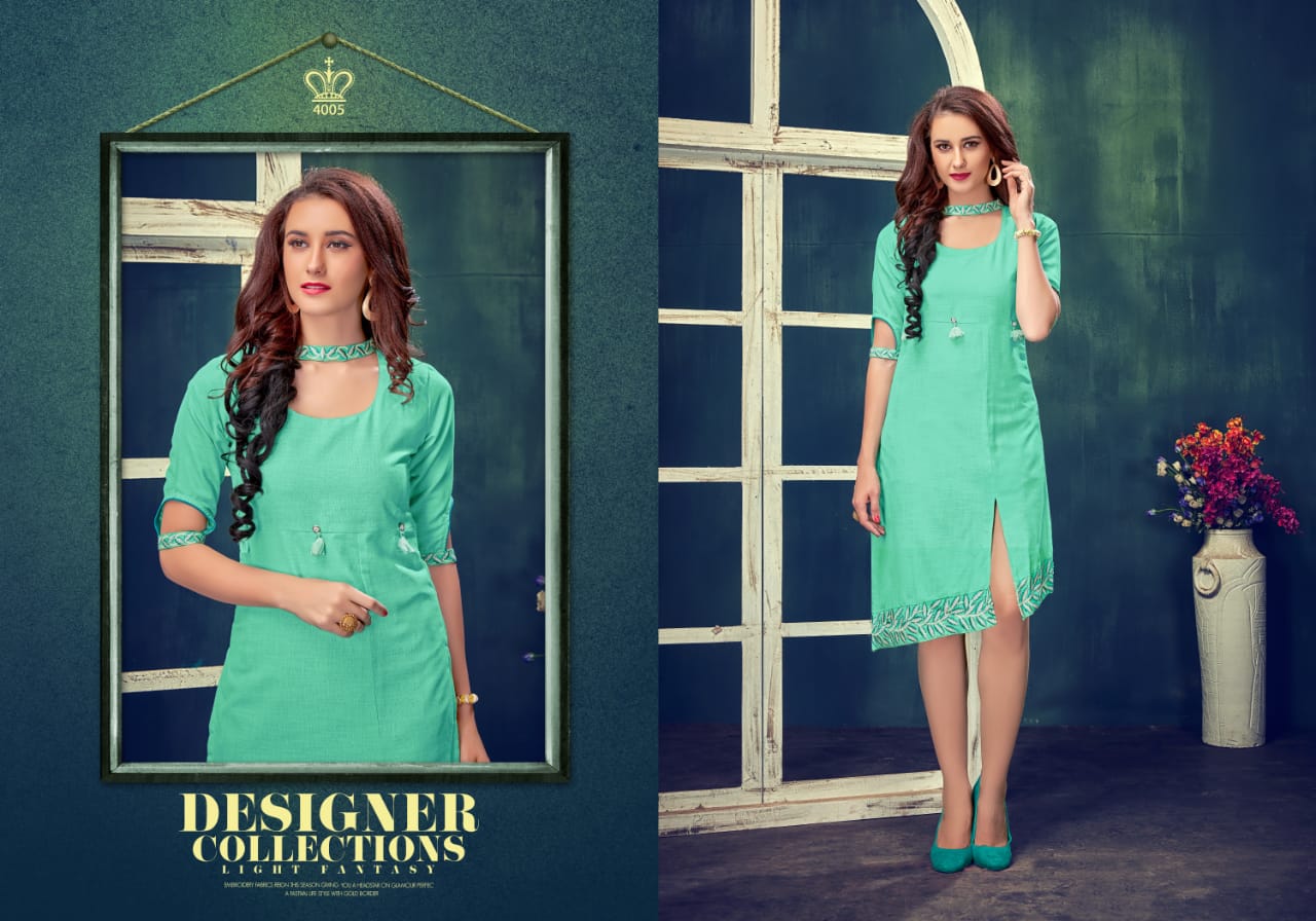 Sparsh By Diva Designs 4005 To 4011 Series Beautiful Stylish Fancy Colorful Casual Wear & Ethnic Wear & Ready To Wear Cotton Silk Kurtis At Wholesale Price