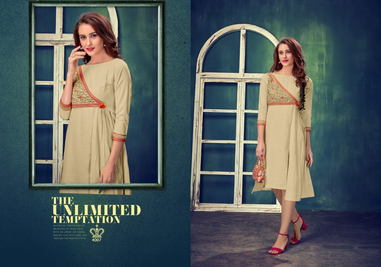 Sparsh By Diva Designs 4005 To 4011 Series Beautiful Stylish Fancy Colorful Casual Wear & Ethnic Wear & Ready To Wear Cotton Silk Kurtis At Wholesale Price
