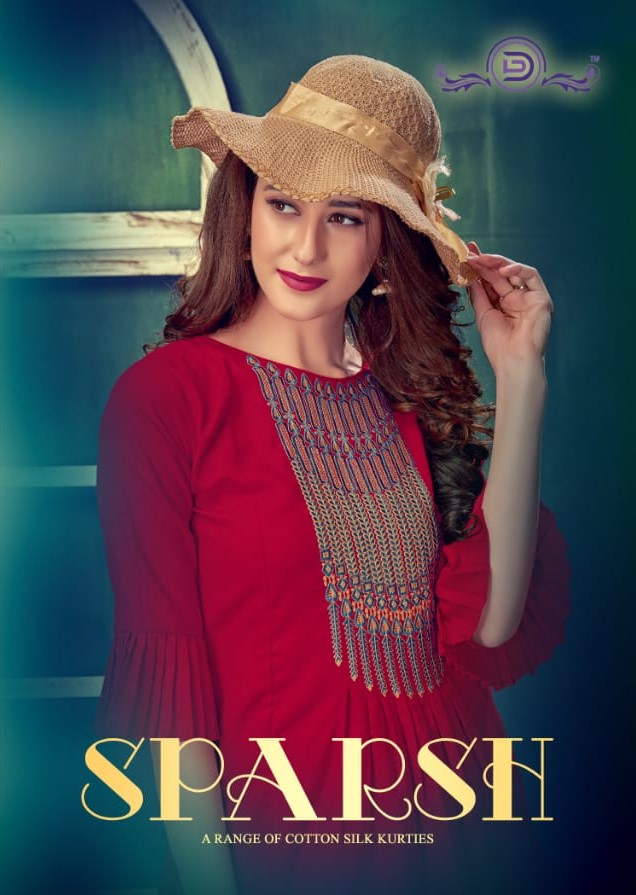 Sparsh By Diva Designs 4005 To 4011 Series Beautiful Stylish Fancy Colorful Casual Wear & Ethnic Wear & Ready To Wear Cotton Silk Kurtis At Wholesale Price