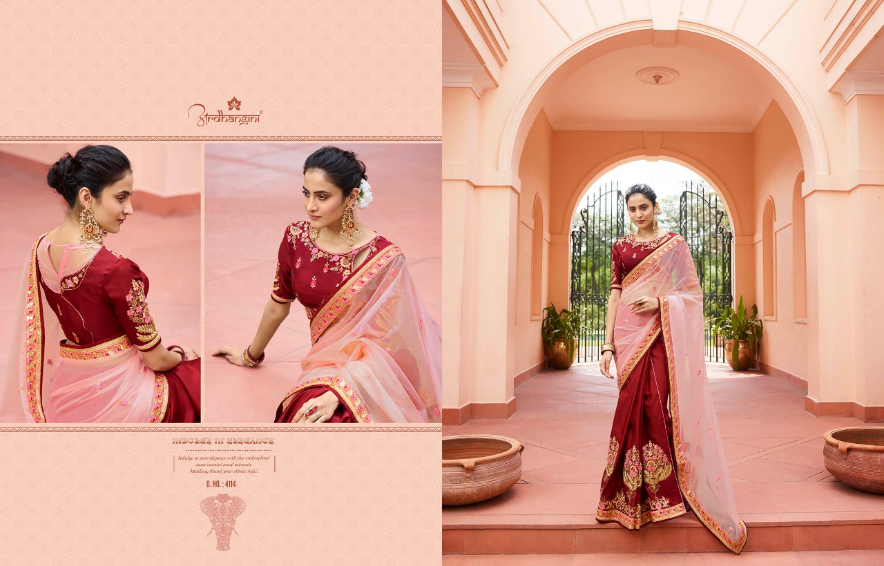 Srushti Vol-1 By Ardhangini 4111 To 4118 Series Indian Traditional Wear Collection Beautiful Stylish Fancy Colorful Party Wear & Occasional Wear Crepe/ Silk/ Nylon/ Tissue Sarees At Wholesale Price
