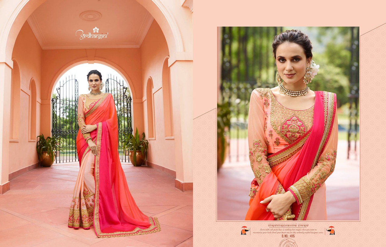 Srushti Vol-1 By Ardhangini 4111 To 4118 Series Indian Traditional Wear Collection Beautiful Stylish Fancy Colorful Party Wear & Occasional Wear Crepe/ Silk/ Nylon/ Tissue Sarees At Wholesale Price