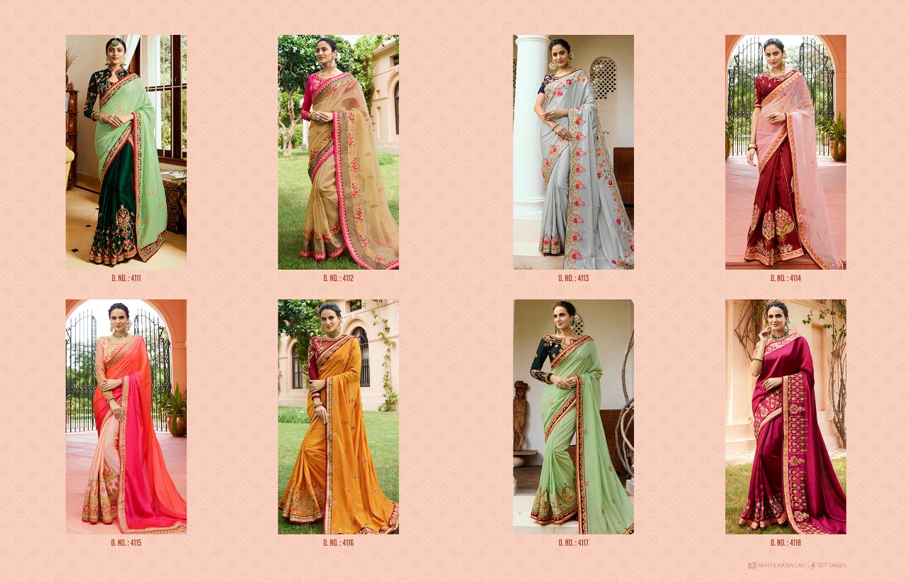 Srushti Vol-1 By Ardhangini 4111 To 4118 Series Indian Traditional Wear Collection Beautiful Stylish Fancy Colorful Party Wear & Occasional Wear Crepe/ Silk/ Nylon/ Tissue Sarees At Wholesale Price