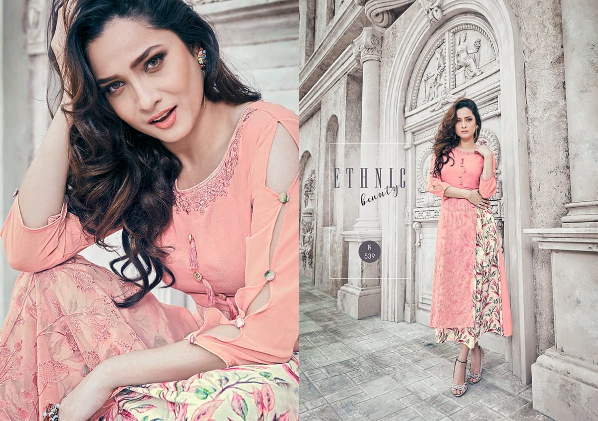 Star Light Vol-3 By Eternal 534 To 539 Series Beautiful Stylish Fancy Colorful Casual Wear & Ethnic Wear & Ready To Wear Faux Georgette Kurtis At Wholesale Price
