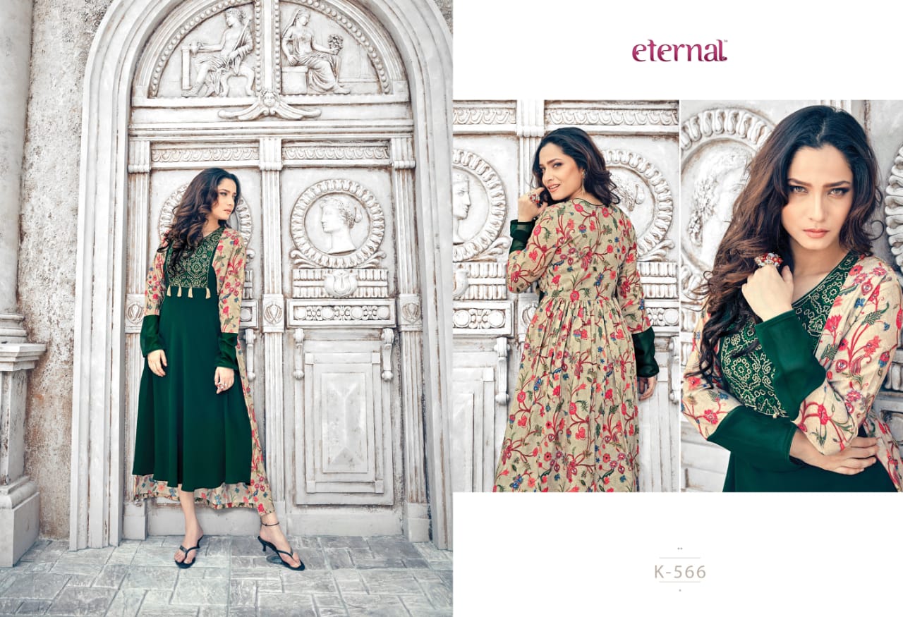 Star Light Vol-4 By Eternal 566 To 571 Series Beautiful Stylish Fancy Colorful Casual Wear & Ethnic Wear & Ready To Wear Satin/crepe/georgette/silk Kurtis At Wholesale Price