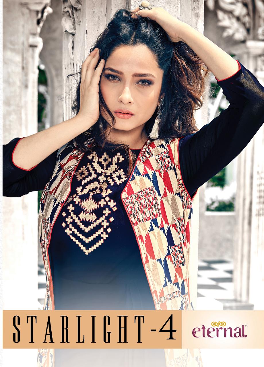 Star Light Vol-4 By Eternal 566 To 571 Series Beautiful Stylish Fancy Colorful Casual Wear & Ethnic Wear & Ready To Wear Satin/crepe/georgette/silk Kurtis At Wholesale Price