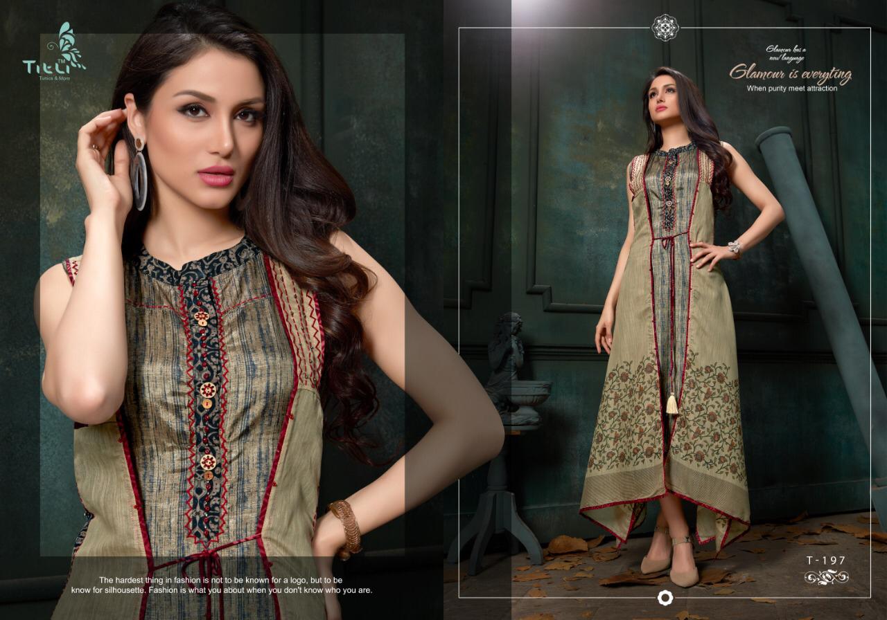 Stardom Vol-2 By Titli 196 To 201 Series Beautiful Colorful Stylish Fancy Party Wear & Ethnic Wear & Ready To Wear Silk & Rayon Printed Kurtis At Wholesale Price