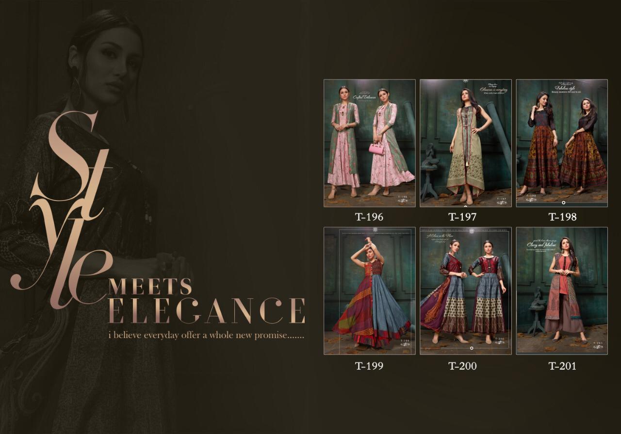 Stardom Vol-2 By Titli 196 To 201 Series Beautiful Colorful Stylish Fancy Party Wear & Ethnic Wear & Ready To Wear Silk & Rayon Printed Kurtis At Wholesale Price