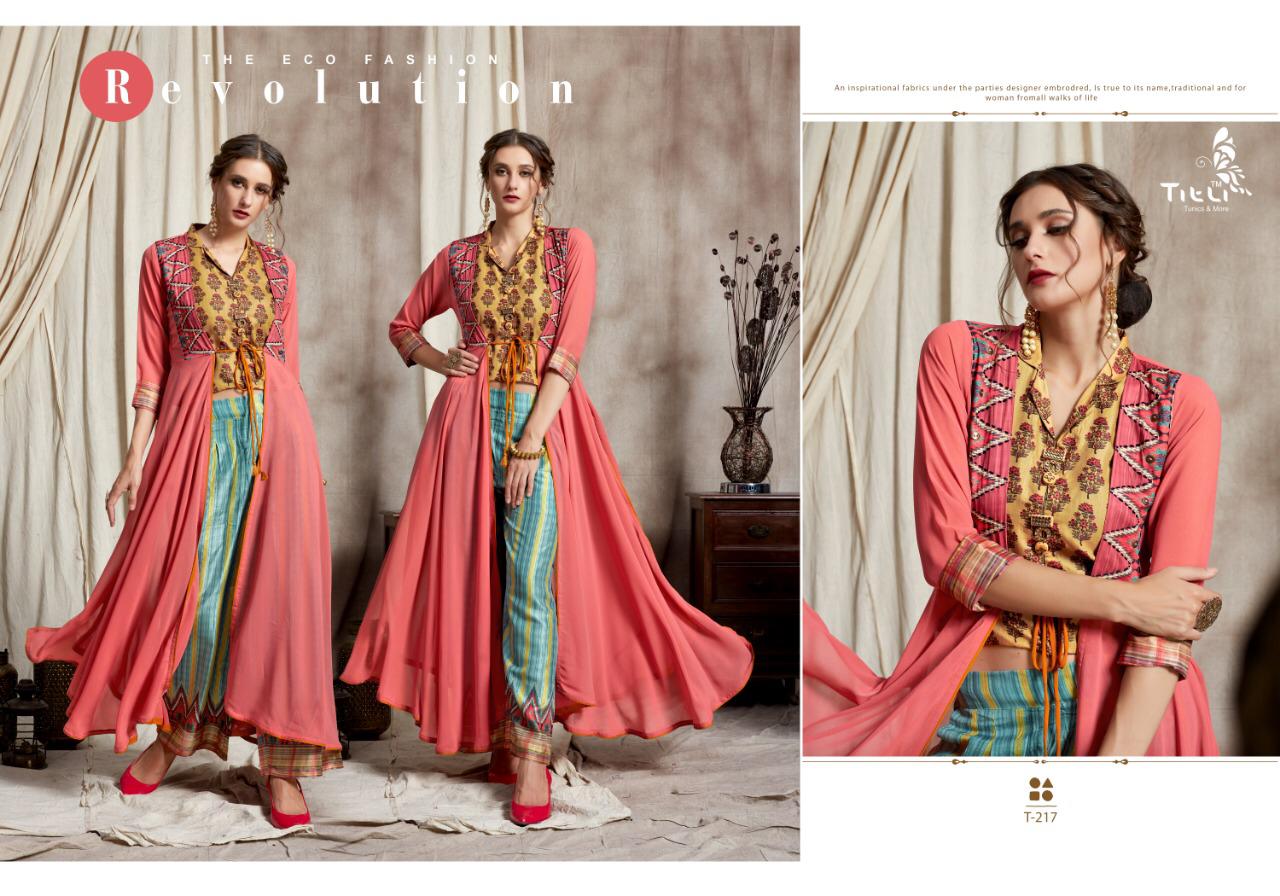 Stardom Vol-3 By Titli 217 To 222 Series Beautiful Colorful Stylish Fancy Party Wear & Ethnic Wear & Ready To Wear Fancy Printed Kurtis At Wholesale Price