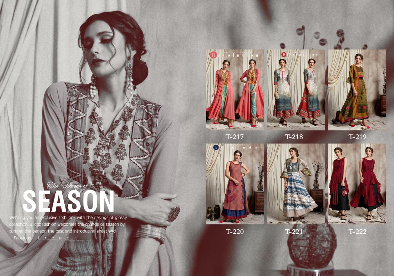 Stardom Vol-3 By Titli 217 To 222 Series Beautiful Colorful Stylish Fancy Party Wear & Ethnic Wear & Ready To Wear Fancy Printed Kurtis At Wholesale Price