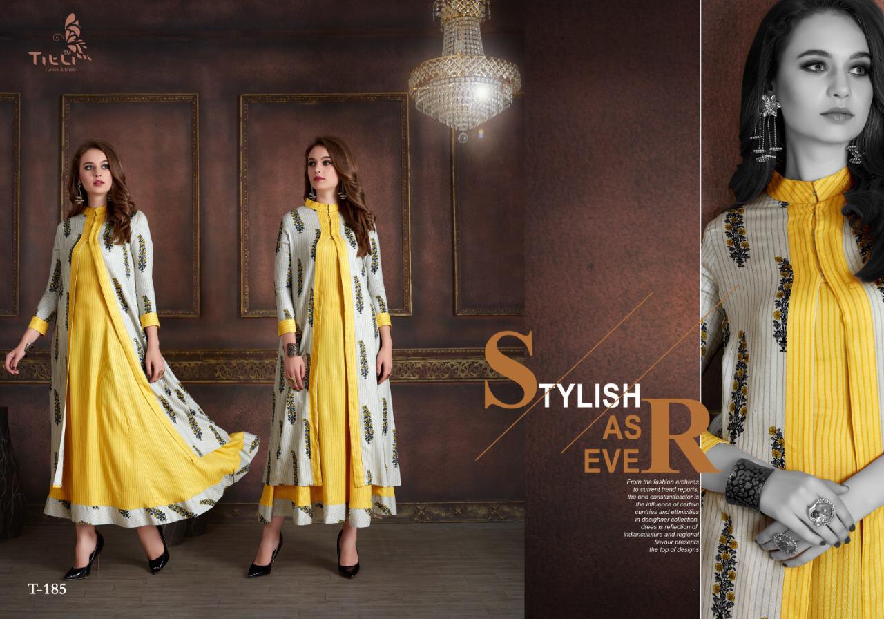 Stardom By Titli 182 To 187 Series Beautiful Colorful Stylish Fancy Party Wear & Ethnic Wear & Ready To Wear Silk & Georgette Printed Kurtis At Wholesale Price