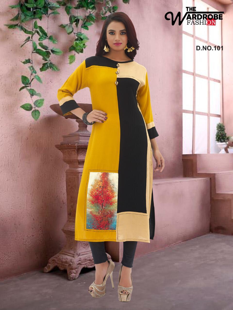 Straight By Wardrobe 101 To 108 Series Designer Beautiful Stylish Colorful Fancy Beautiful Party Wear & Ethnic Wear Rayon Printed Kurtis At Wholesale Price