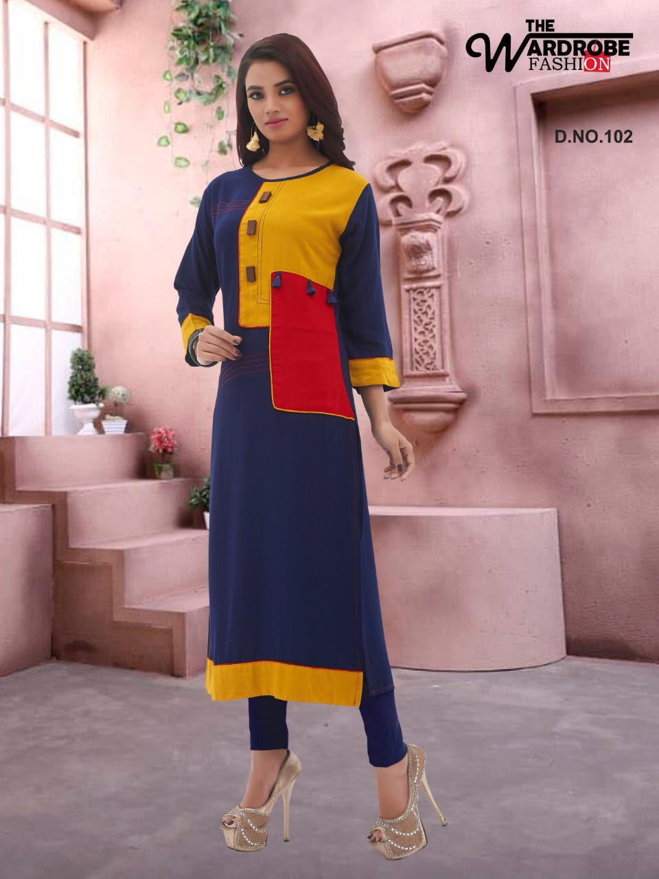 Straight By Wardrobe 101 To 108 Series Designer Beautiful Stylish Colorful Fancy Beautiful Party Wear & Ethnic Wear Rayon Printed Kurtis At Wholesale Price