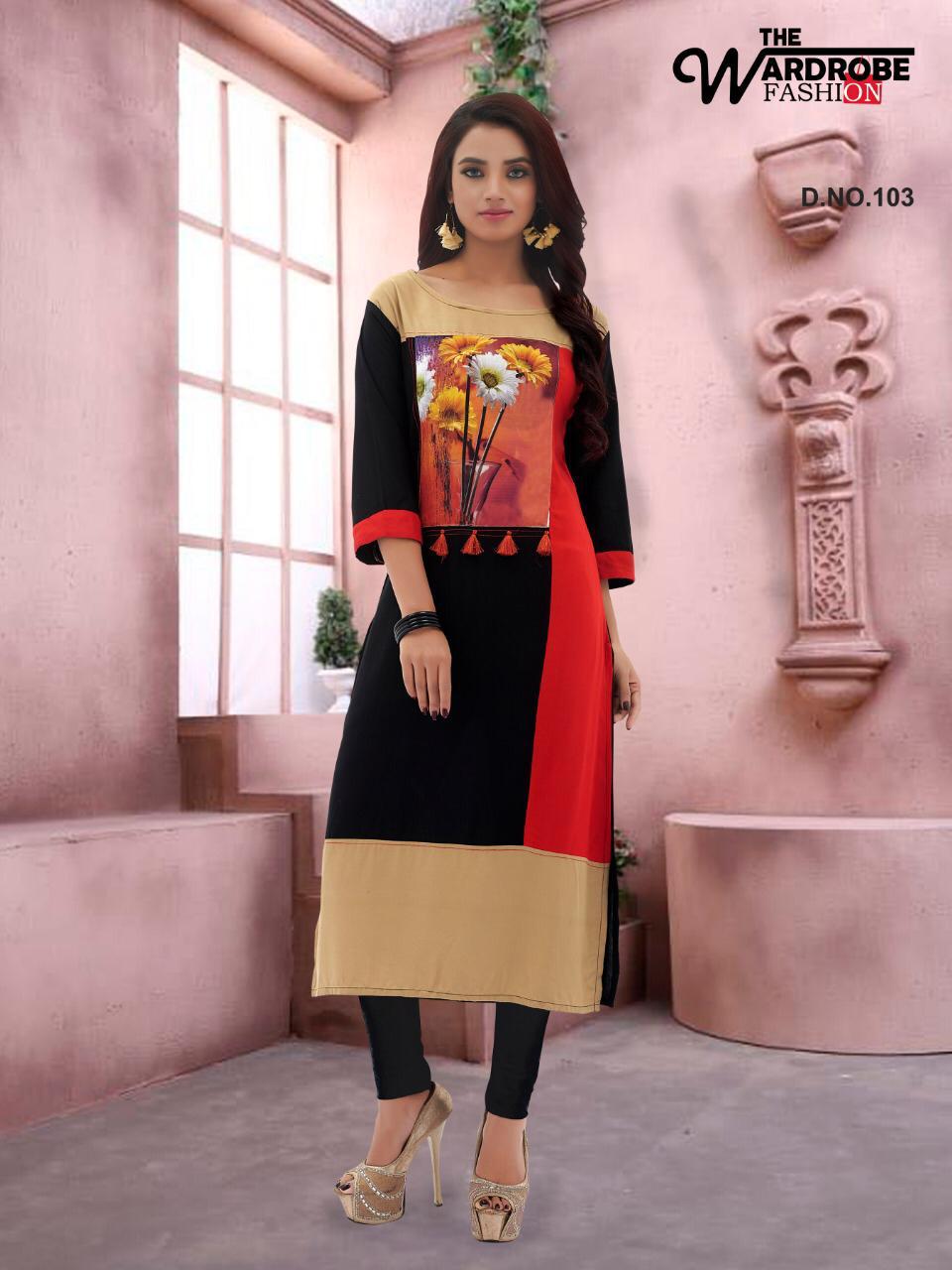 Straight By Wardrobe 101 To 108 Series Designer Beautiful Stylish Colorful Fancy Beautiful Party Wear & Ethnic Wear Rayon Printed Kurtis At Wholesale Price