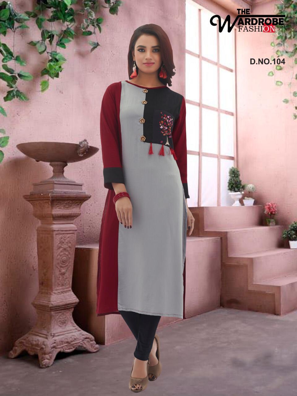 Straight By Wardrobe 101 To 108 Series Designer Beautiful Stylish Colorful Fancy Beautiful Party Wear & Ethnic Wear Rayon Printed Kurtis At Wholesale Price